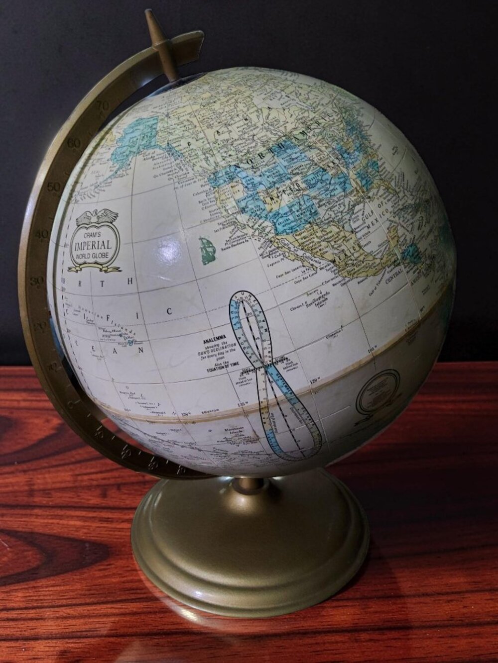 vintage 1990s crams imperial table top 12" world globe.